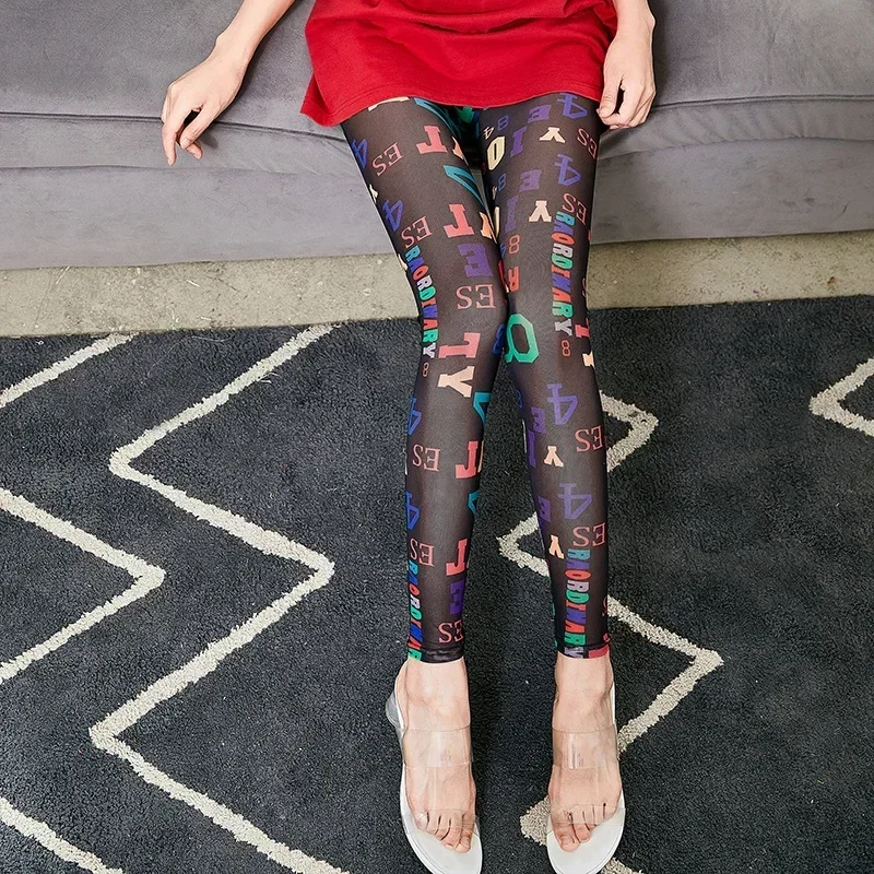 Legging desain baru legging wanita gambar cetak legging Digital semprotan grafiti elastis Fashion celana wanita kebugaran Vetement Femme