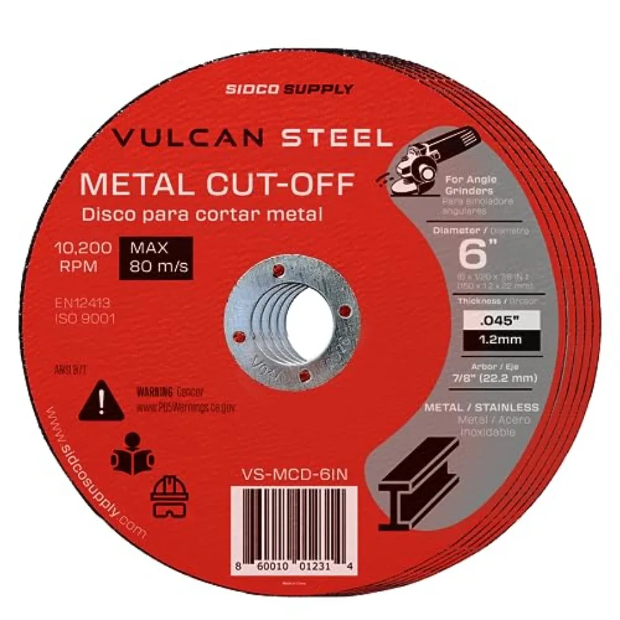 

6 Inch Cut Off Wheel 100 Pack - Precision Smooth Cutting - Abrasive Cutoff Wheel - Aluminum Oxide - Metal Cutting Wheel - Grind