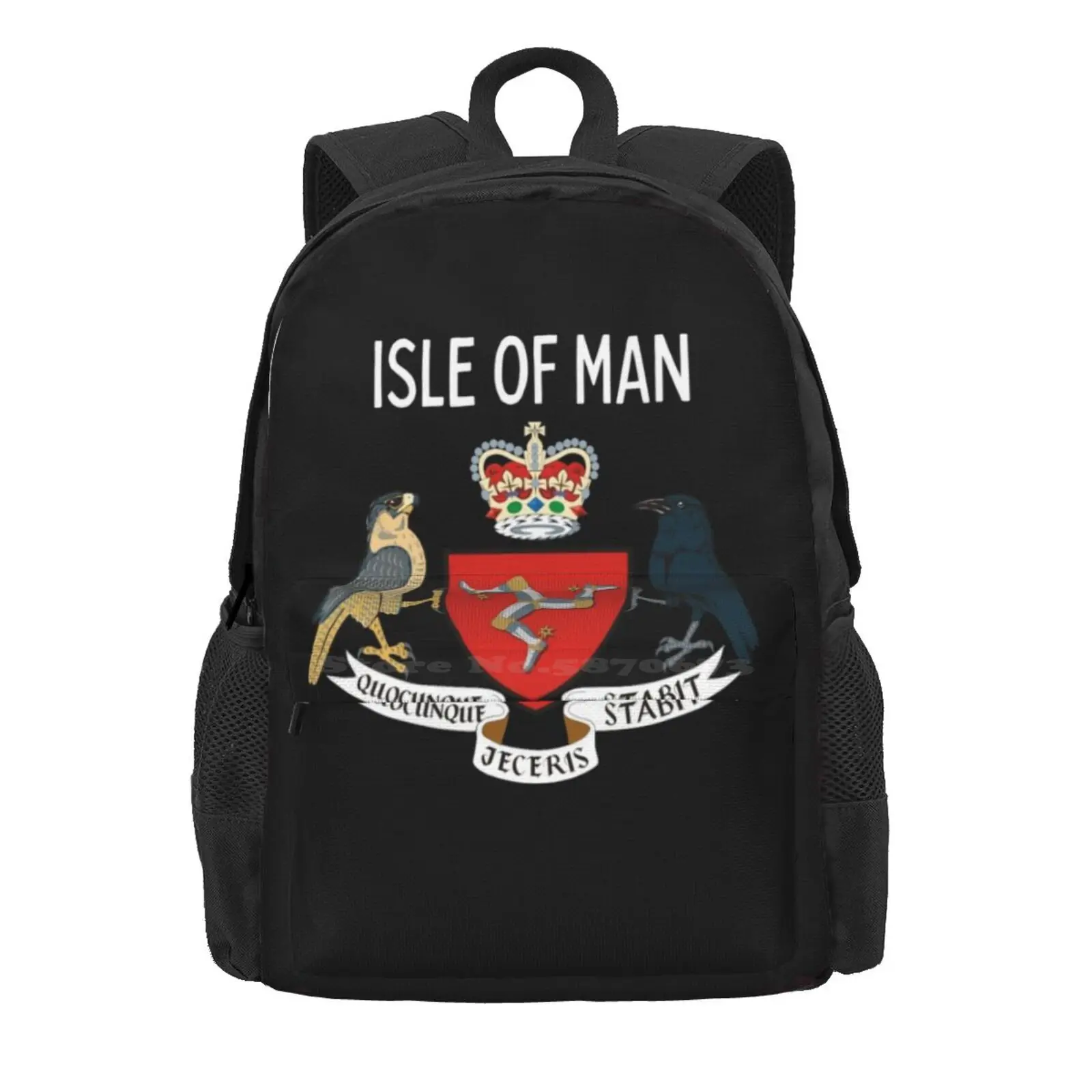 Isle Of Man Coat Of Arms Hot Sale Schoolbag Backpack Fashion Bags Isle Of Man Coat Of Arms Isle Of Man Retro Isle Of Man Logo