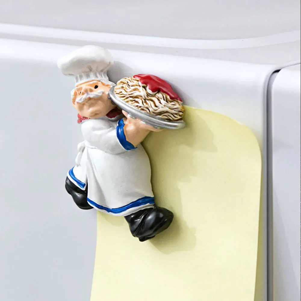 Cartoon Creative 3D Bread Chef Message Home Decor Fridge Magnet Refrigerator Decoration Gift For Kitchen Sticker Poster Notes