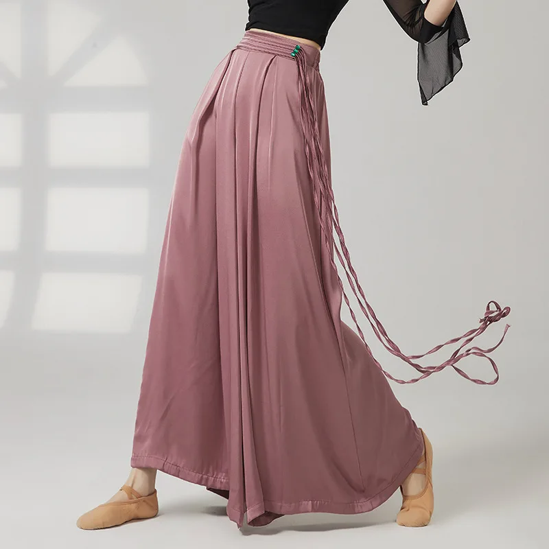 

Modern Dance Pants Women Straight Leg Waist Wide Leg Pants Chinese Dance Performance Trousers Korean Style Womens Clothing