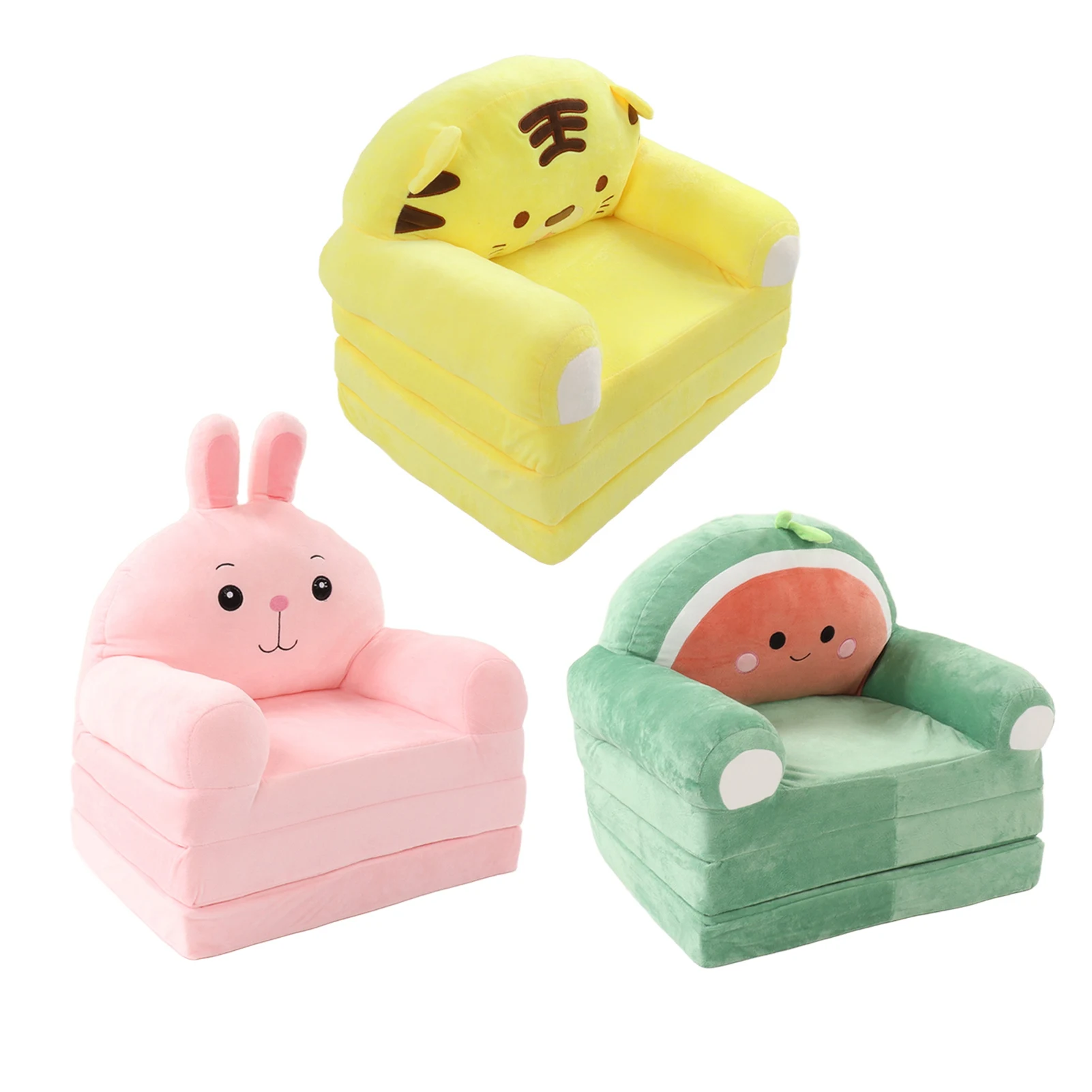 Cartoon Foldable Kids Sofa Kids Foldable Sofa Bed Humanize Washable Wide Armrest Comfortable for Living Room Children Foldable