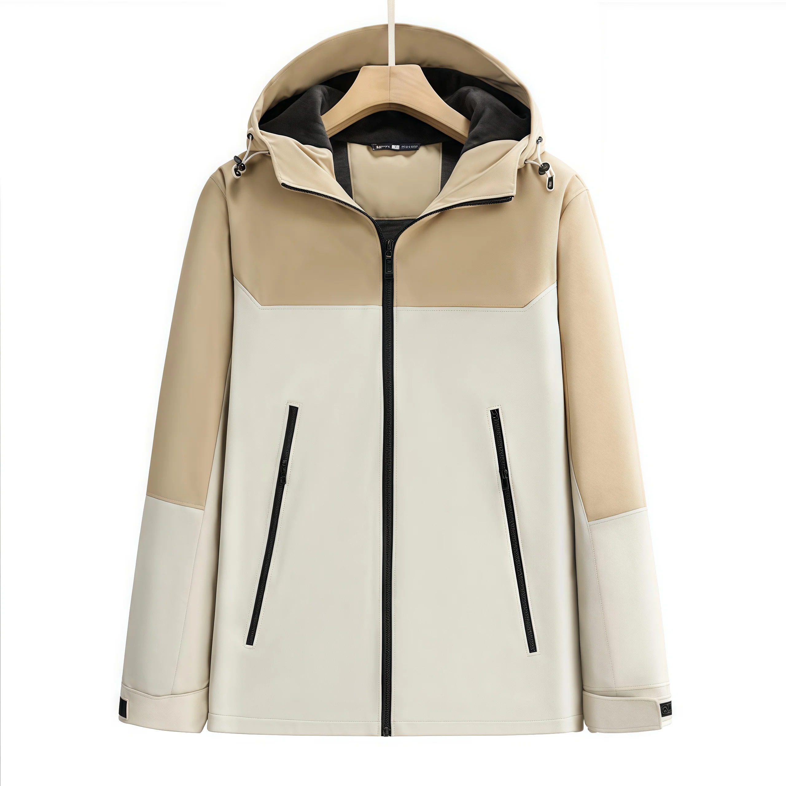 Повседневный цельный пуховик с капюшоном и цветными блоками, водонепроницаемый ветрозащитный уличный походный теплый пальто