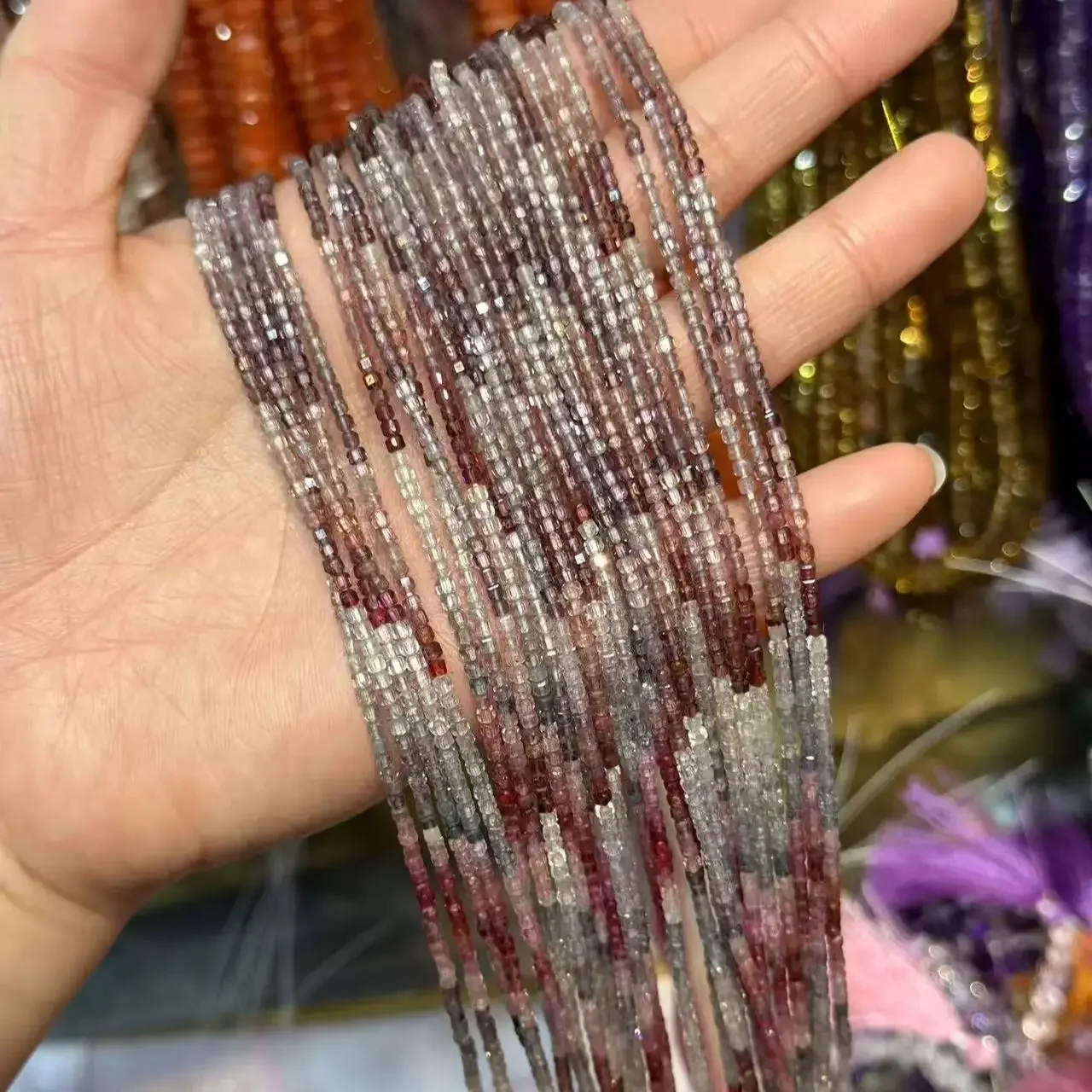 

AAA натуральный градиент цвета шпинель драгоценный камень граненые кубические бусины изготовление DIY браслет ожерелье модные ювелирные аксессуары оптом