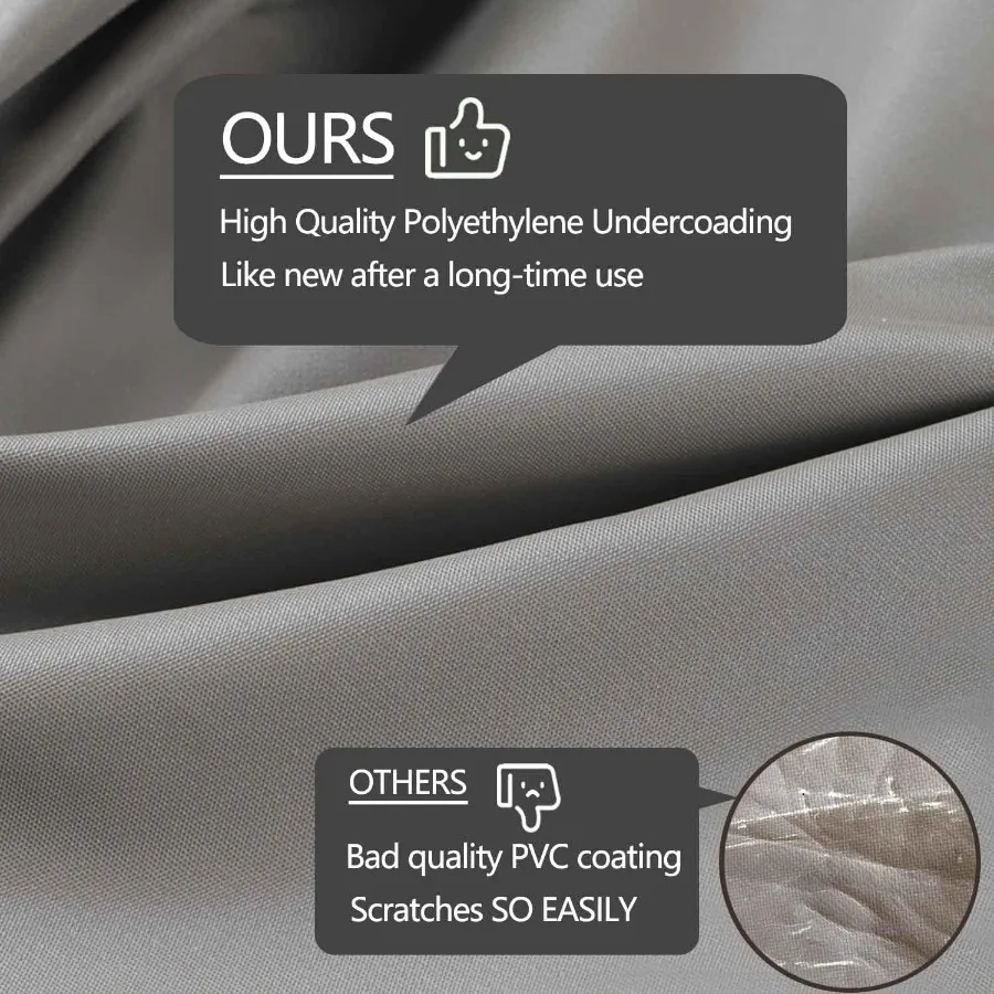 غطاء مقطعي خارجي عالي التحمل 85 × 85 5 مقاعد مقاوم للماء 600D أغطية أثاث الفناء لحماية العواصف ومقاومة الطقس #5