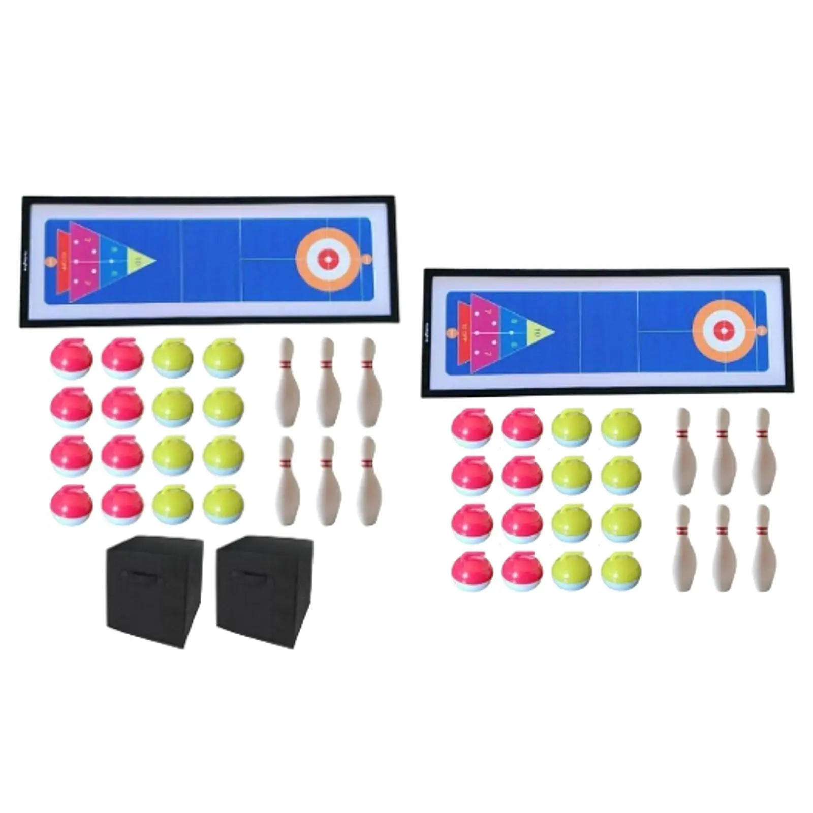 

Tabletop Curling Game 3 in 1 Compact Family Games for Party Travel Women Men