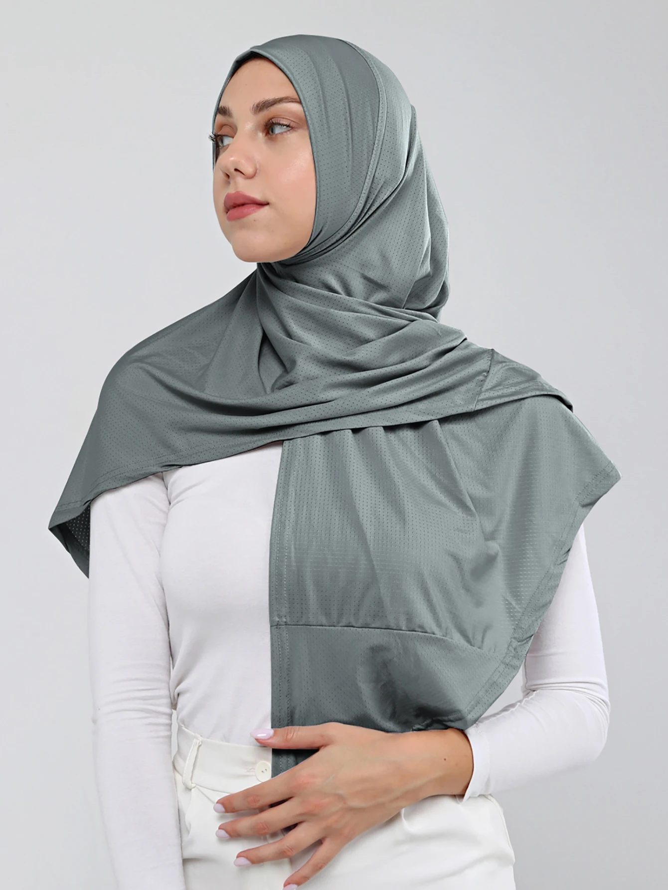 Big Size Sporty Muslim Inner Hijabs Women Plain Breathable Islamic Instant Turban Headscarf