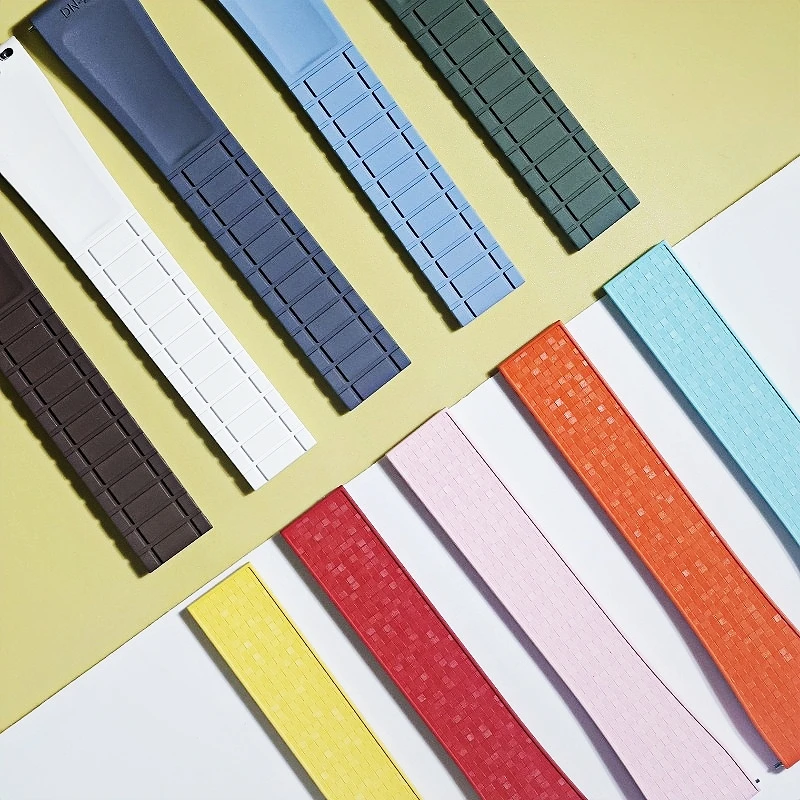 16mm 18mm 19mm 20mm 21mm 22mm Cinturino in gomma FKM a mosaico di tutte le dimensioni per cinturino Rolex Cartier IWC Apple Watch con sgancio rapido