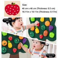 Baby Felt Board Play Food Toys Wall Sticker Fruits Vegetables Pretend Play Kitchen Games Fine Motor Skills Early Educational Toy 6