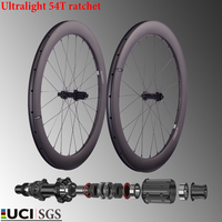 CSC 1280g Ultralight 700C Gravel bicycle Carbon Wheels Center Lock Disc brake 54T Ratchet clicnher tubeless for Racing bike