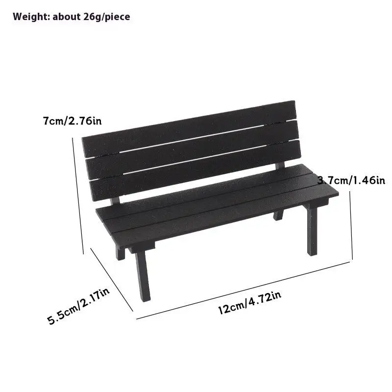 

1 Piece Dollhouse Miniature Simulation Bench Creative Chair Model Accessories Home Scene Display Props Crafts-Toy