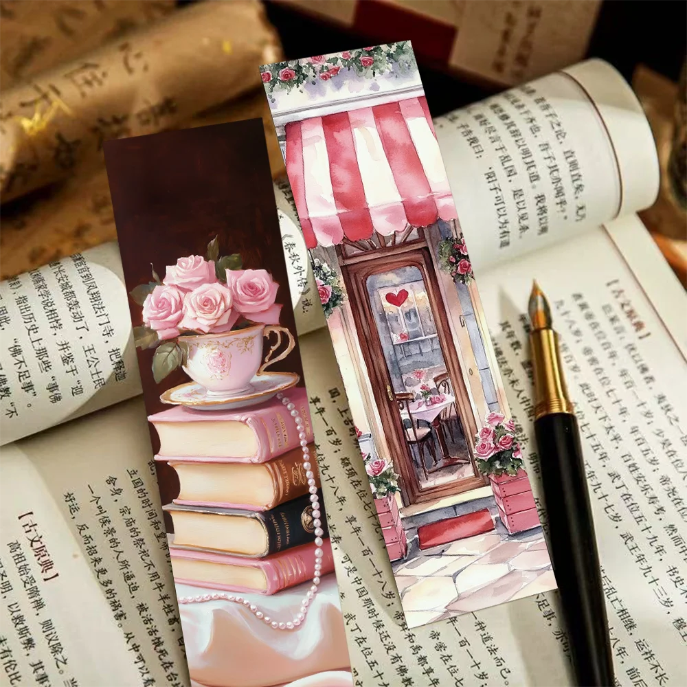 30pcs Valentine's Day bookmarks romantic bouquet holiday gift decoration office supplies reading books labeling DIY bookmarks