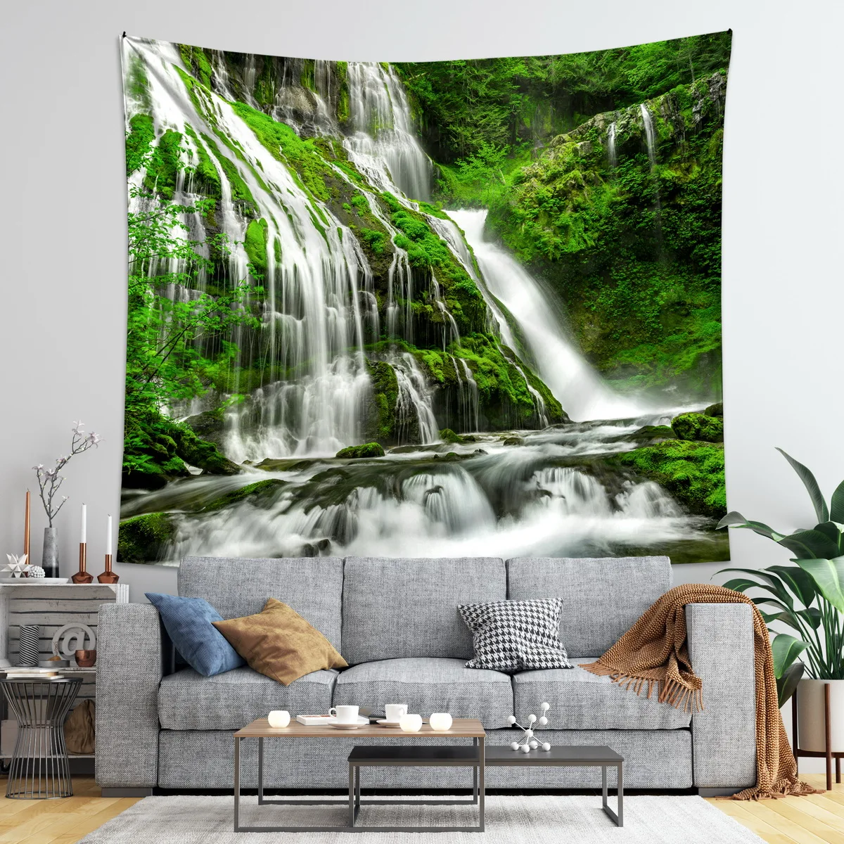 Forest Stream Wall Tapestry Spectacular Natural Landscape  Hanging Bohemian  Tapestries  Art Decor