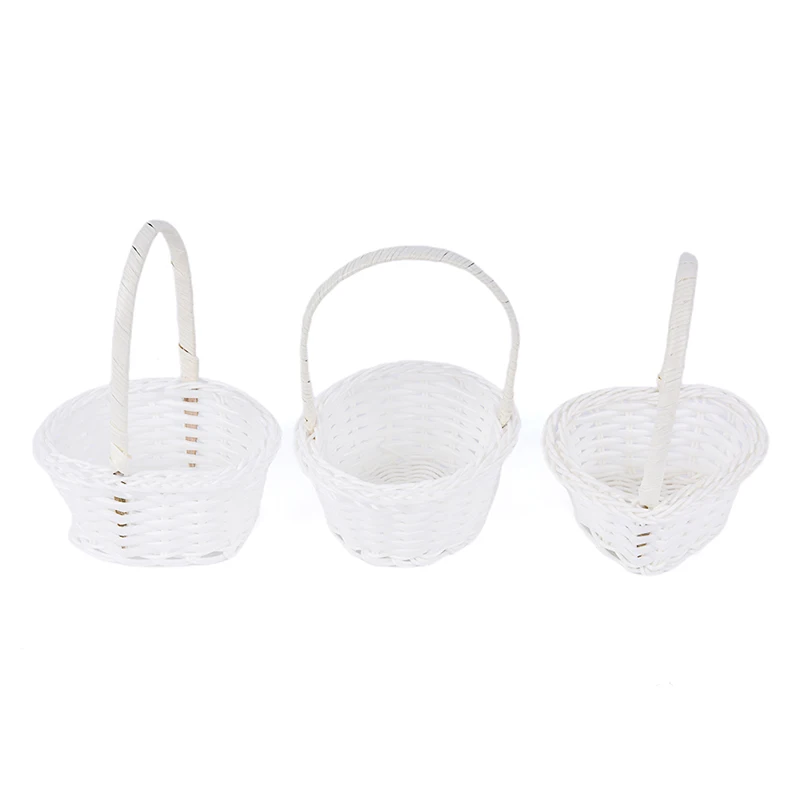 1 Stücke Handgewebte Mini Kunststoff Weben Lagerung Stoff Korb Rattan Tee Picknick Tasche