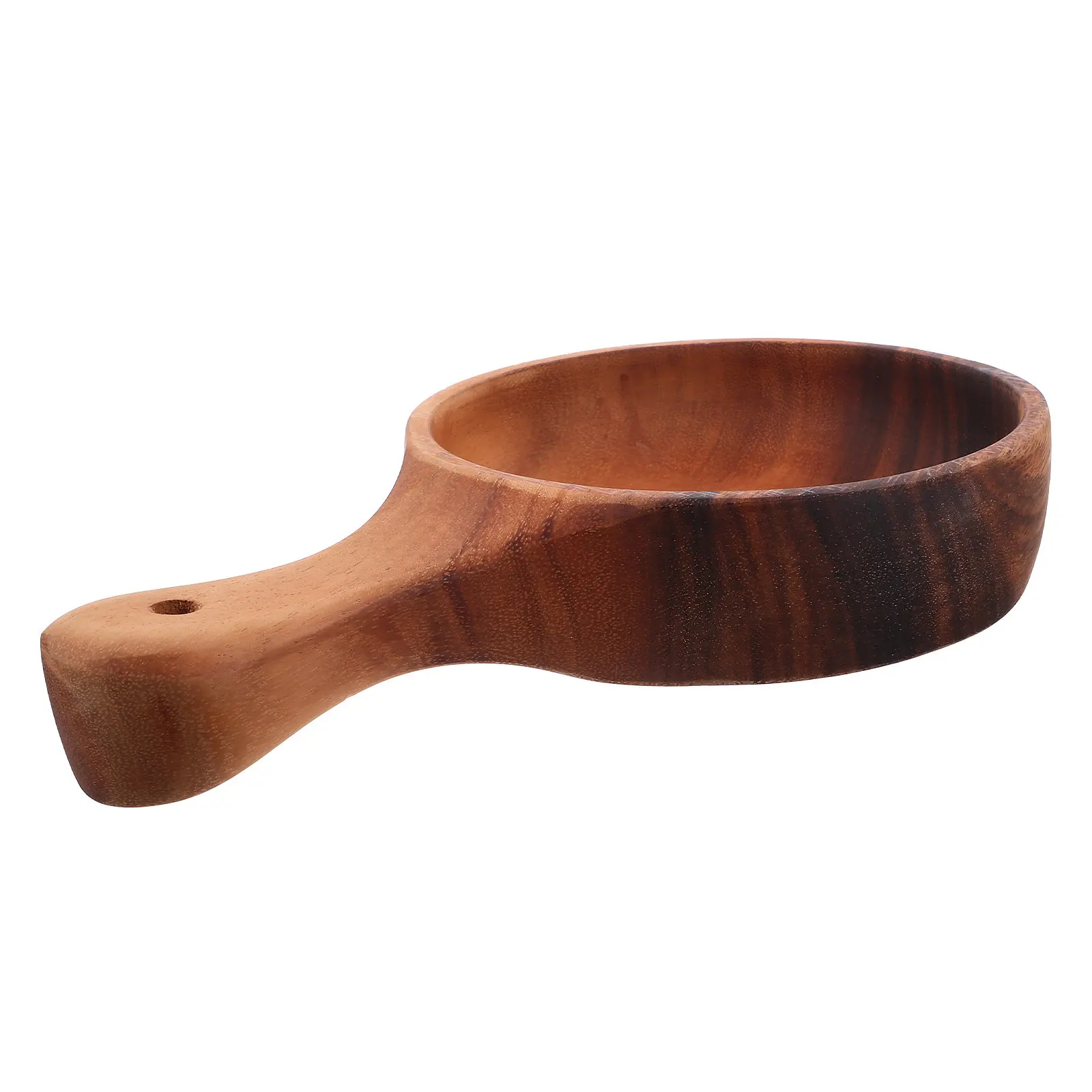 Wooden Fruit Bowl with Handle Premium Wood Serving Bowl for Salad Cereal Soup Noodles Porridge Rice Dessert Multi-Functional