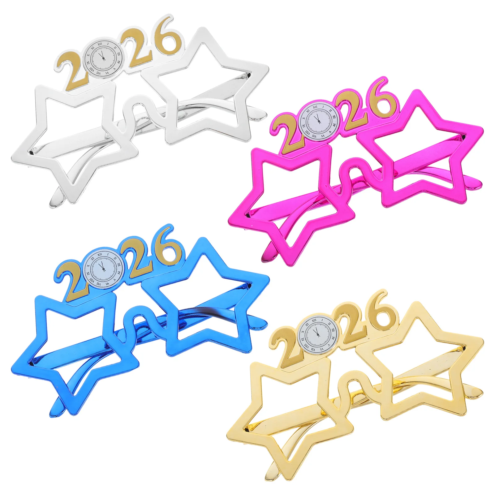 

4Pcs 2026 Party Glasses Novelty Number Eyewear New Years Eve Party Favors Photo Booth Accessories New Years Eye Glasses