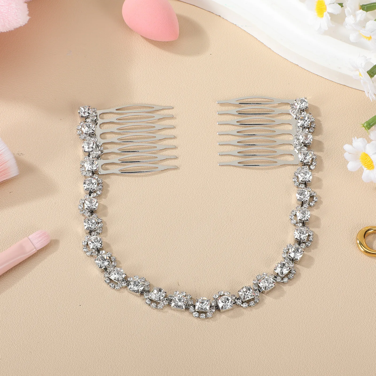 1Pcs Crystal Hair Comb Alloy Elegant Charming Headwear for Weddings Birthday Dance Party Stylish Hair Jewelry Bridal Headdress