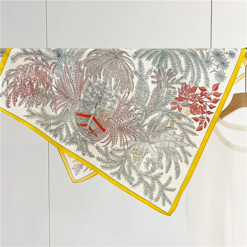 

Mulberry Silk Scarf 65CM Women Square Neck Bandanas Hair Scarves Accessories Lady Foulard Femme 65cm*65cm Lover Gift