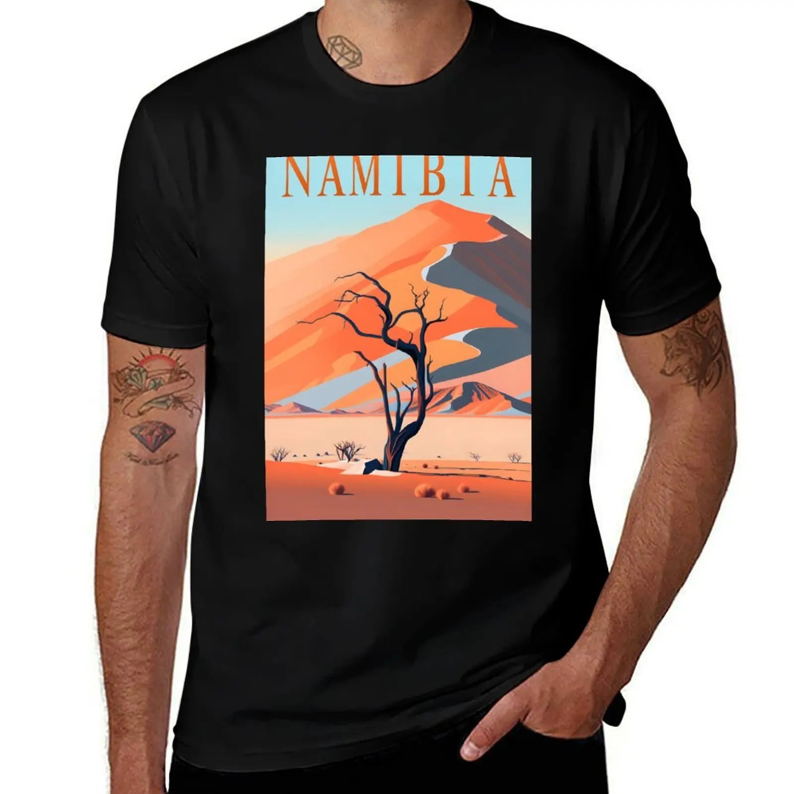 Namibia Deadvlei desert gift T-Shirt Soft Stretch Short Sleeve Top T-Shirt
