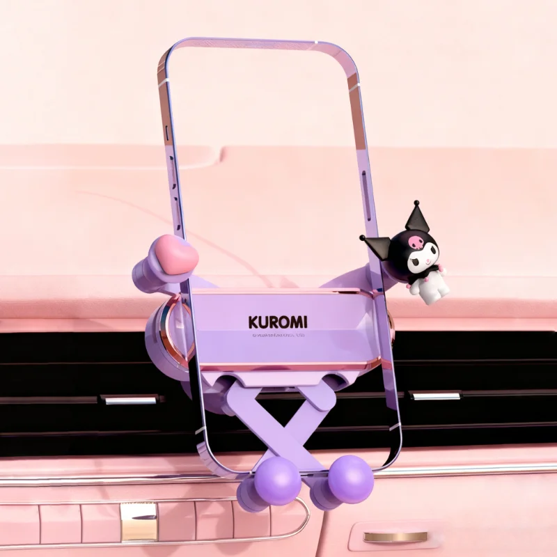 

Kuromi Cute Car Mobile Phone Holder Cartoon Anti Slip and Shockproof Phone Holder Car Interior Decoration Christmas Gift