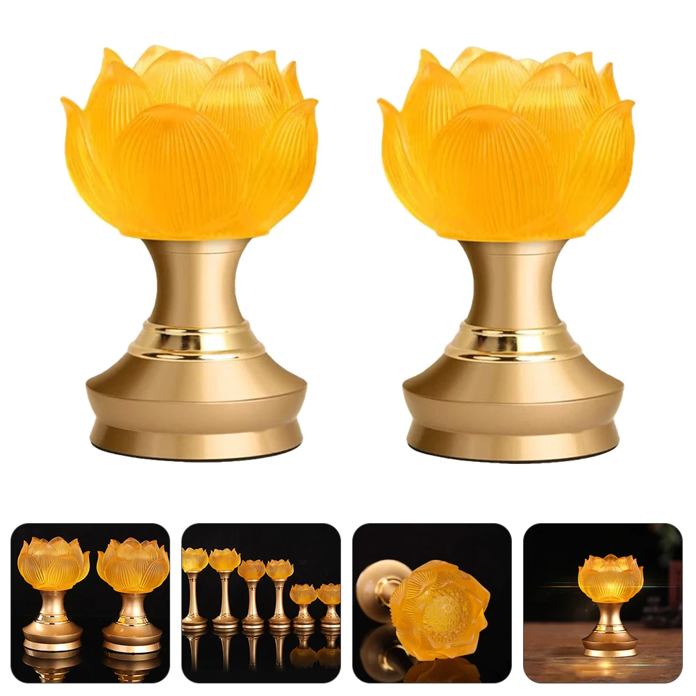 

2Pcs Lotus High Quality Material Buddha Buddha Hall Lamp Hall Home Decoration Home Decoration Small Night Light