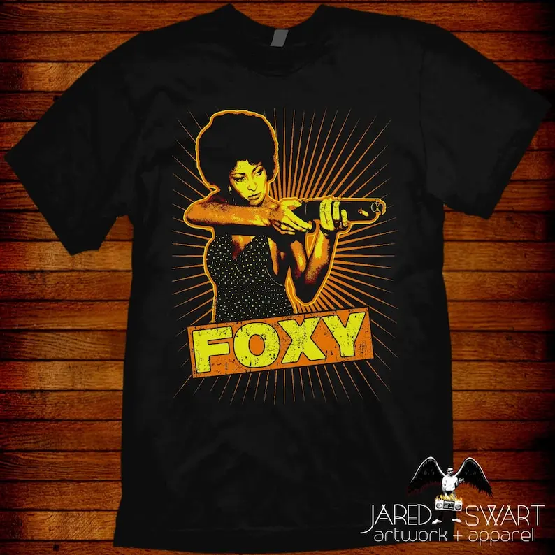 70s style T-shirt Pam Grier Foxy Brown Coffy. Sizes S M L XL 2XL 3XL 4XL 5XL also in ladies fit S-2XL