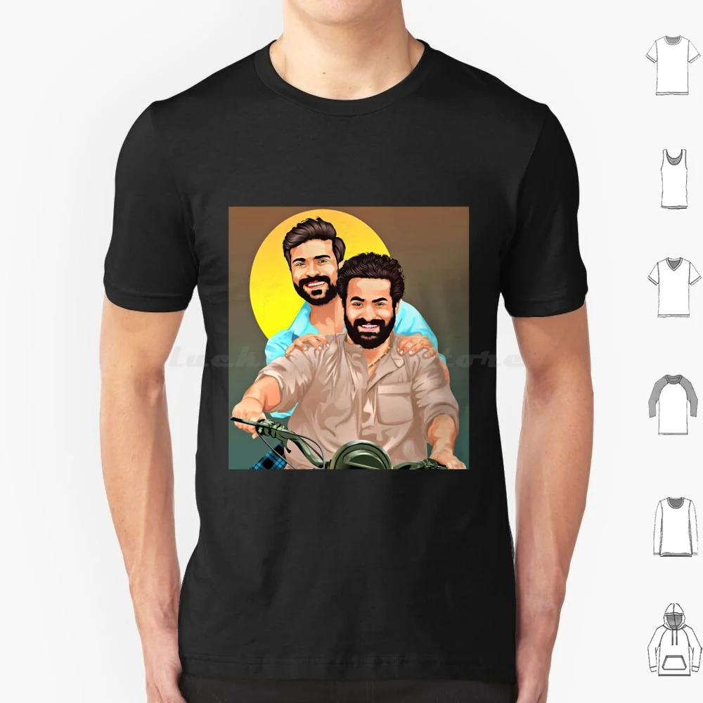 Rrr Ram Charan And Jr.ntr Friendship ( 1 ) T Shirt Cotton Men Women DIY Print Rrr National Forest Telugu Ntr Rrr Movie