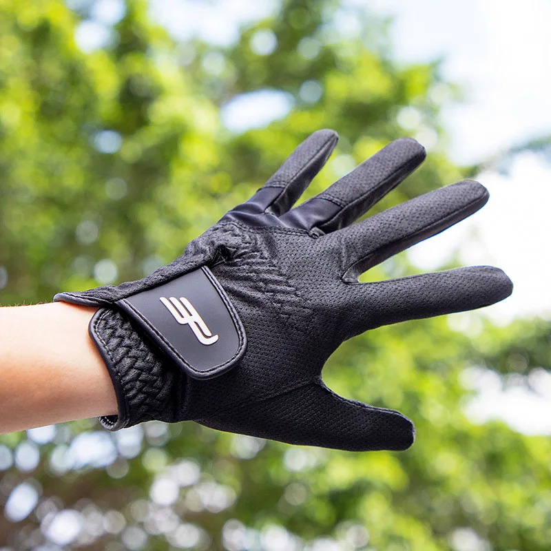 قفازات PLAYEAGLE للجولف للرجال لليد اليسرى باللون الأسود قابلة للتنفس ومضادة للانزلاق مقاس 23-29 من نسيج النانو #2