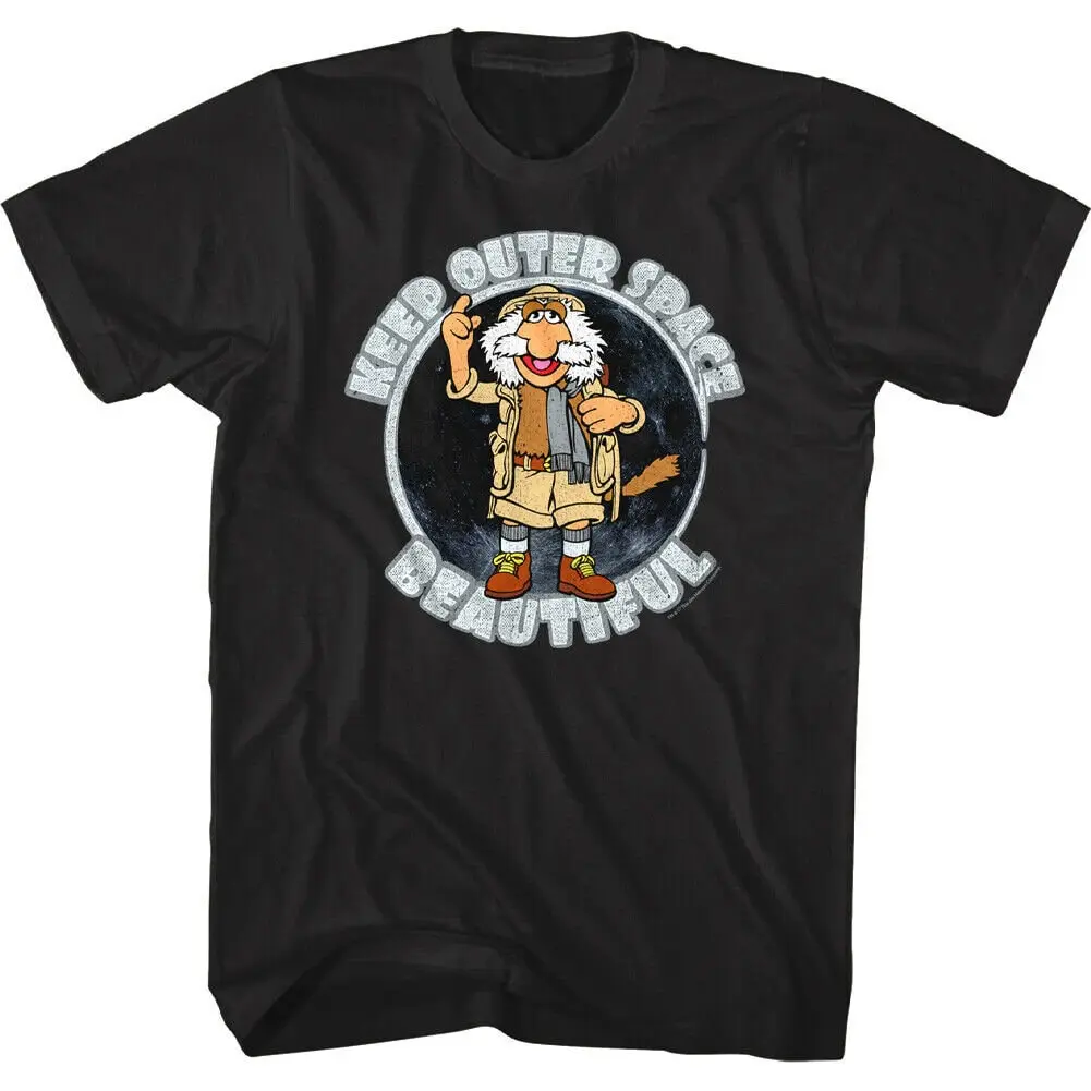

Fraggle Rock Character T Shirt Uncle Traveling MatT Keep Outer Space Beautiful 80s TV Cartoon Men's Black
