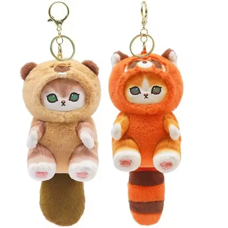 الإبداعية لطيف الكرتون القط المفاتيح قلادة عبر خلع الملابس دمية على ظهره ديكور الحيوانات المحشوة ألعاب من القطيفة سلاسل المفاتيح هدايا الاطفال