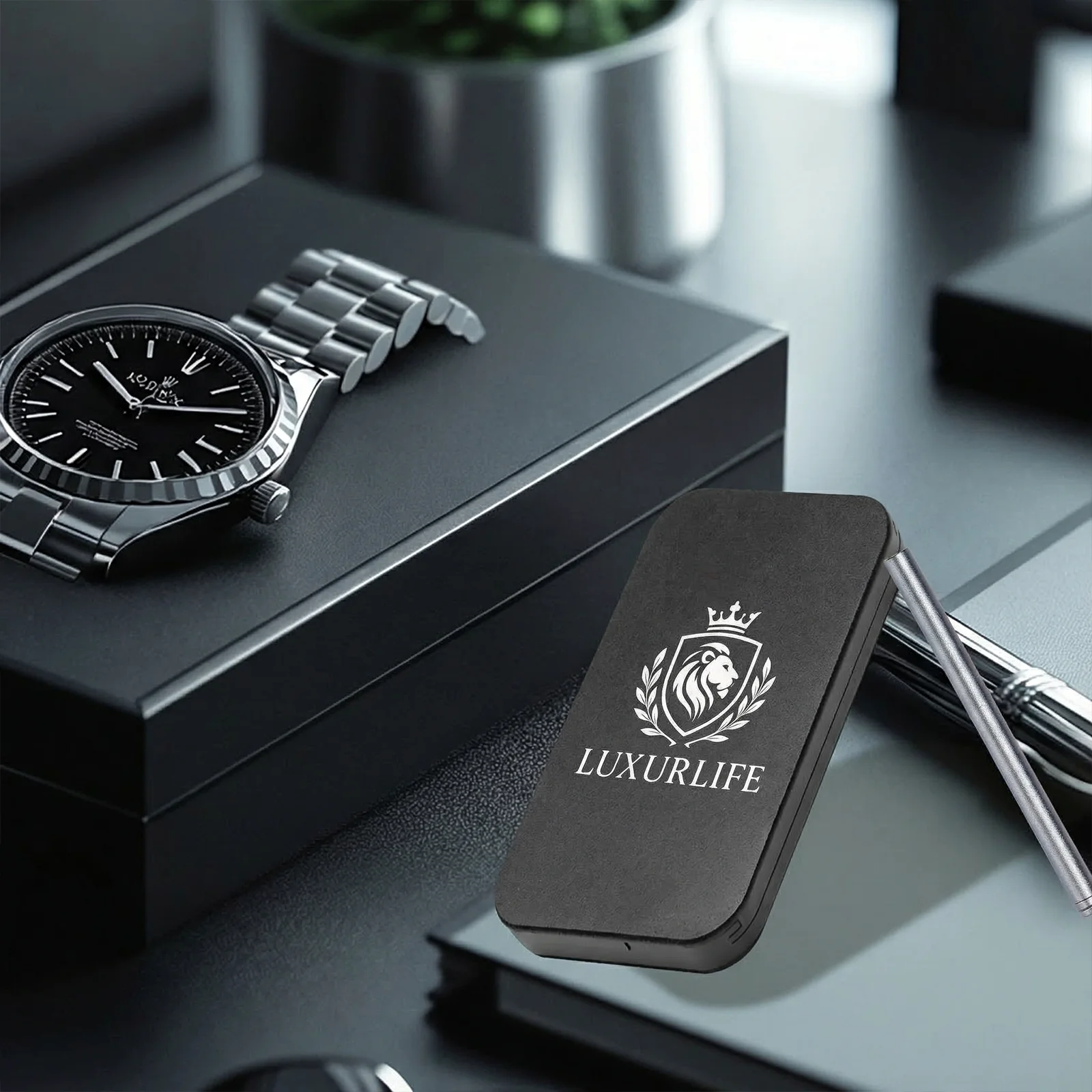 8-Compartment Metal Snuff Box, Dual Tubes, Crown Emblem, Portable Travel Case with Gift Box Packaging, Snuff Kit view 6