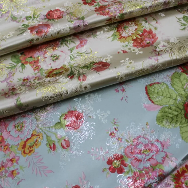 

Ткань для украшения торжественного платья Cheongsam и шелковая жаккардовая парча с ручным принтом для одежды