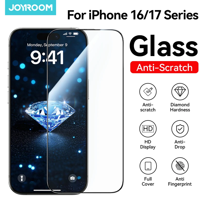 

Joyroom Top Anti-scratch HD Glass for iPhone 17 Pro Max Screen Protector Full Screen Tempered Glass Protection for iPhone 16 Pro