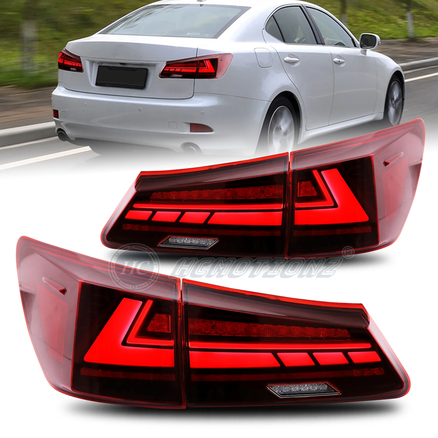 

Задние фары HCMOTIONZ для автомобильного стайлинга для Lexus IS250 IS350 ISF 2006-2013 старт анимация DRL задние фары аксессуары в сборе