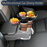 2025 New Car Cup Holder Tray-Expander-3 In 1 Detachable Food Table Tray With Solid Base-Road Trip Essentials Accessories Gadgets