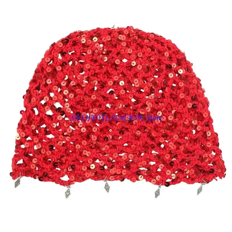 E21F Mesh Crochet Cap Breathable Openwork Hat Soft Foldable Head Covering for Summer Daily Wear and Outings