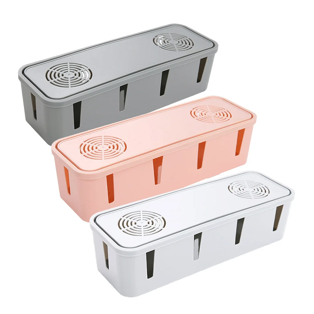 3Pcs Cable Organizer Box Desk Computer Cord Management Strip Storage Cord Holder Electrical Wire Organizer