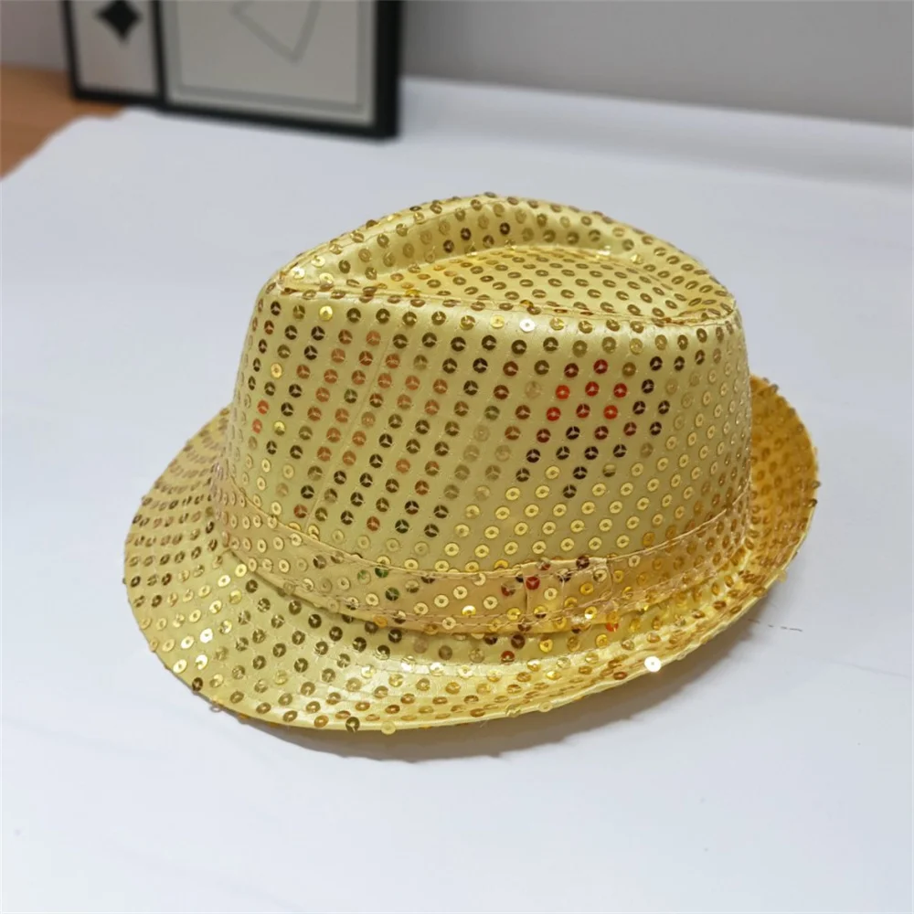 2024 Fashion Sequins Jazz Hat Men Woman Sequin Hat Cowboy Birthday Party Cap Jazz Dance Show Props Costume Wedding Decoration