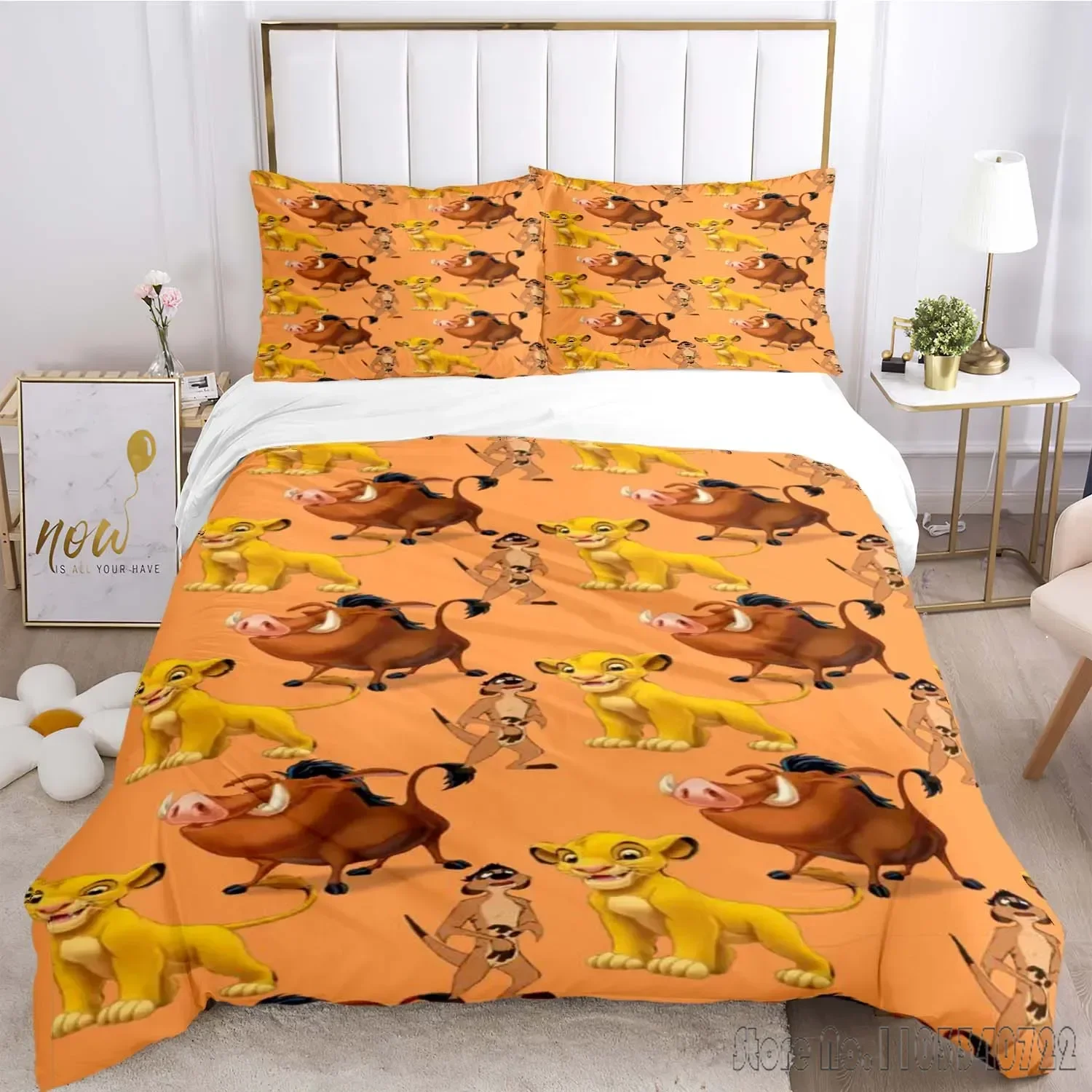 Disney o rei leão simba padrão conjunto de capa edredão hd consolador capa para crianças conjuntos cama roupas decoração do quarto