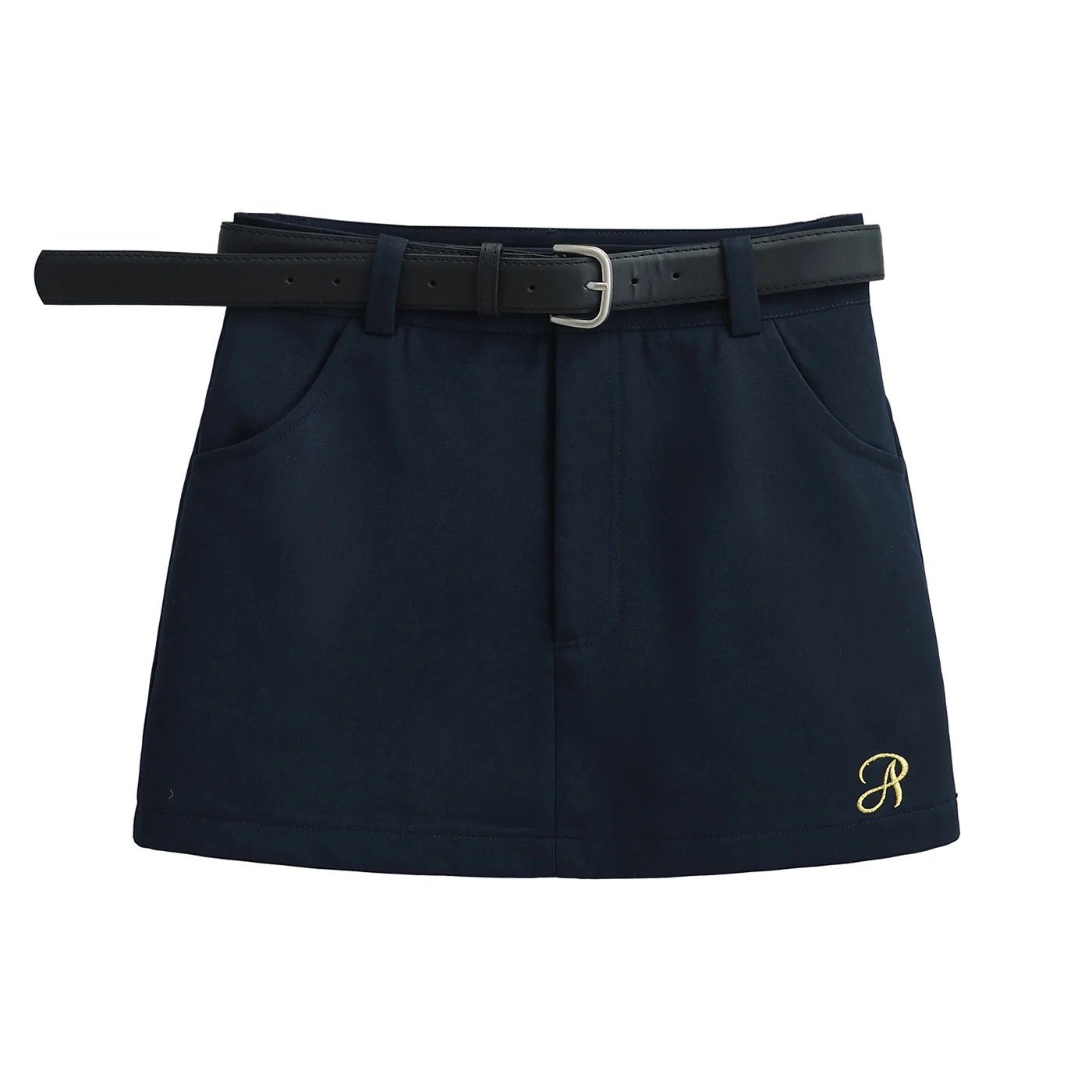 أزياء كورية نسائية صغيرة مع حزام ، تنورات بضائع كاكي ، ملابس كلاسيكية ، ملابس الشارع Y2K ، الصيف ،