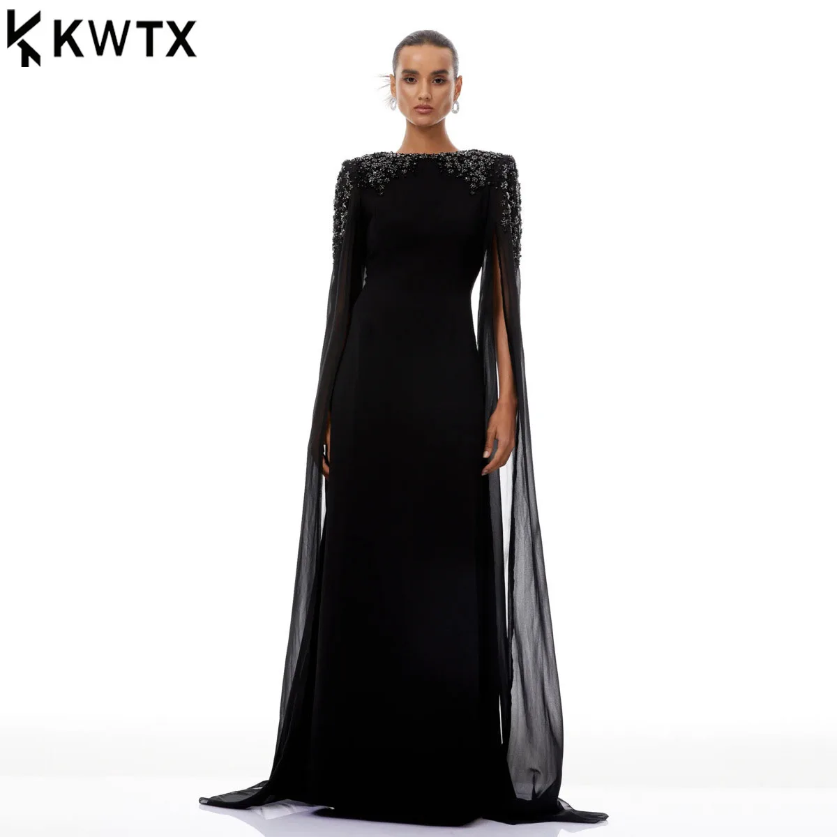 KWTX 2026 robe de créateur pour femmes élégant ruban de perles coupe ajustée fête de vacances soirée Banquet bureau printemps été minimaliste