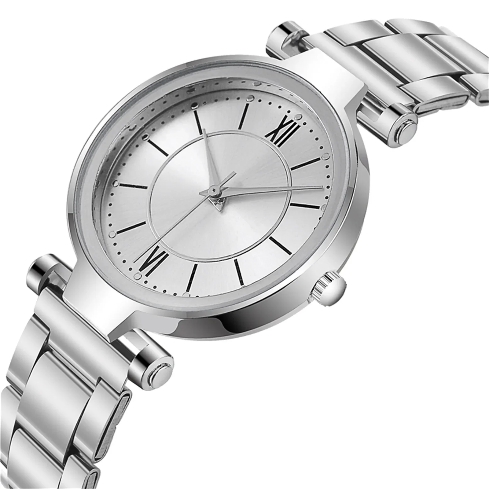 simple female watch for women Casual Ladies Stainless Steel  silver Band Strap ladies quartz Watch Analog Wrist Watch