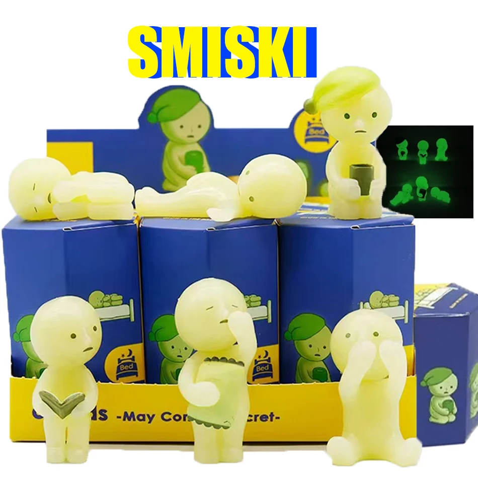 جديد SMISKI صندوق أعمى Noctilucent الأخضر دمية صندوق الغموض عمل أرقام الديكور المشجعين الأطفال هدايا عيد الميلاد عيد الميلاد