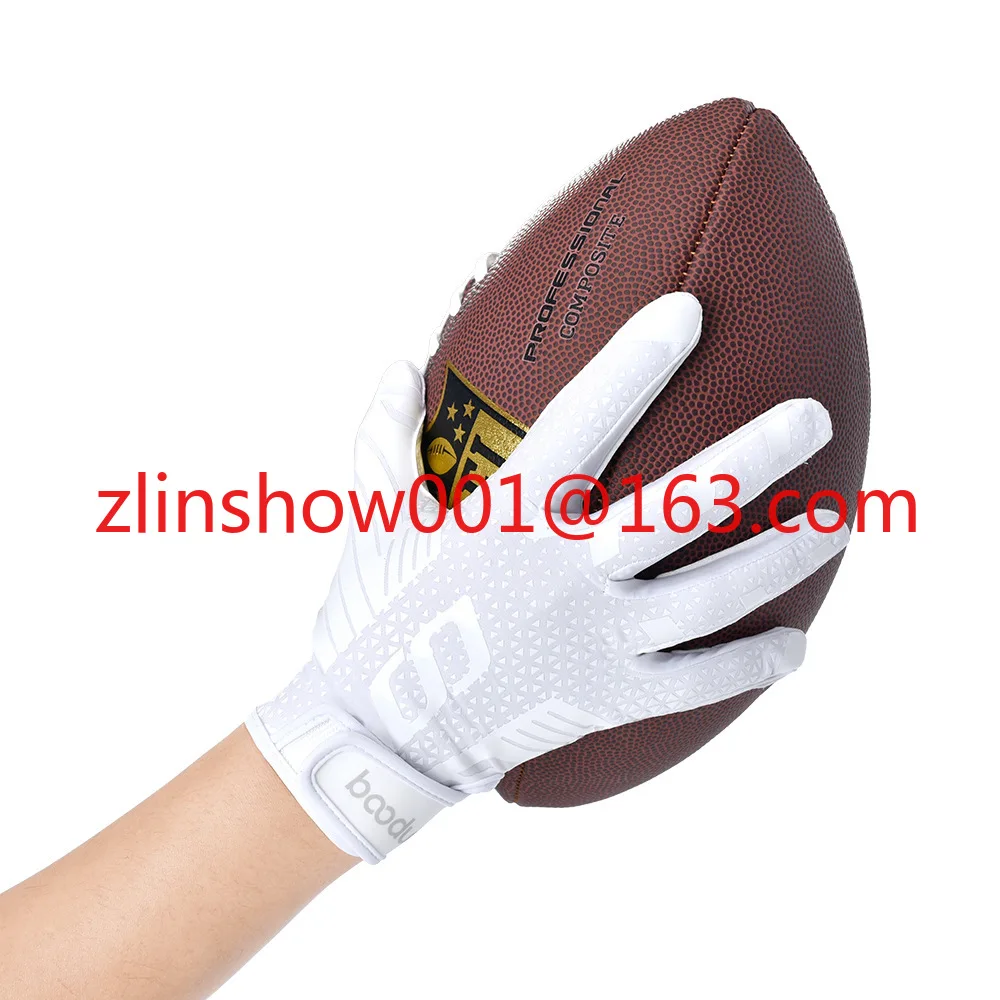 Wholesale Batting Gloves or Non-slip Light Weight Rugby Receiver Gloves with Hand Grips Silicone Football Gloves
