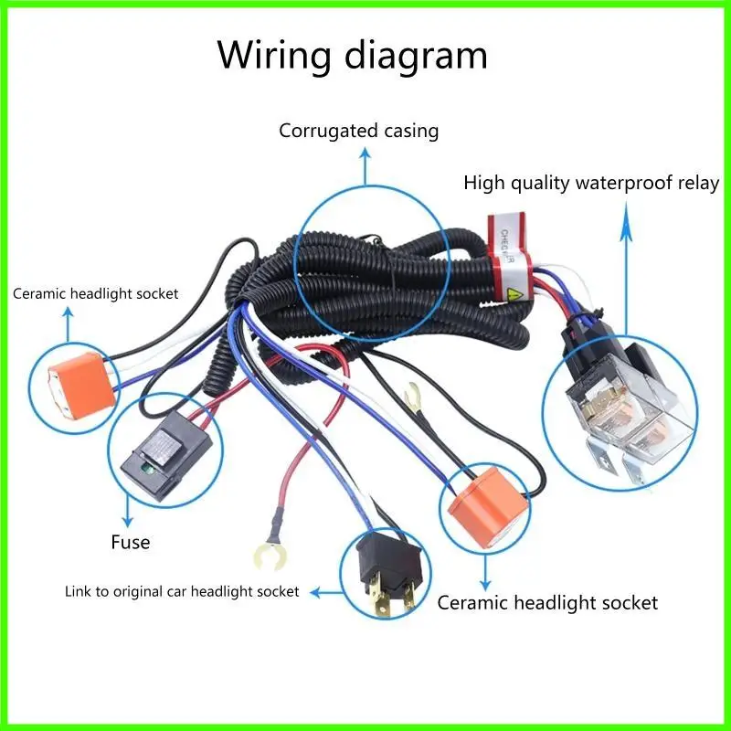 H4 12 فولت/24 فولت السيراميك تنصهر الثقيلة أسلاك السيارات تسخير المصباح فوجليت الداعم التتابع #2