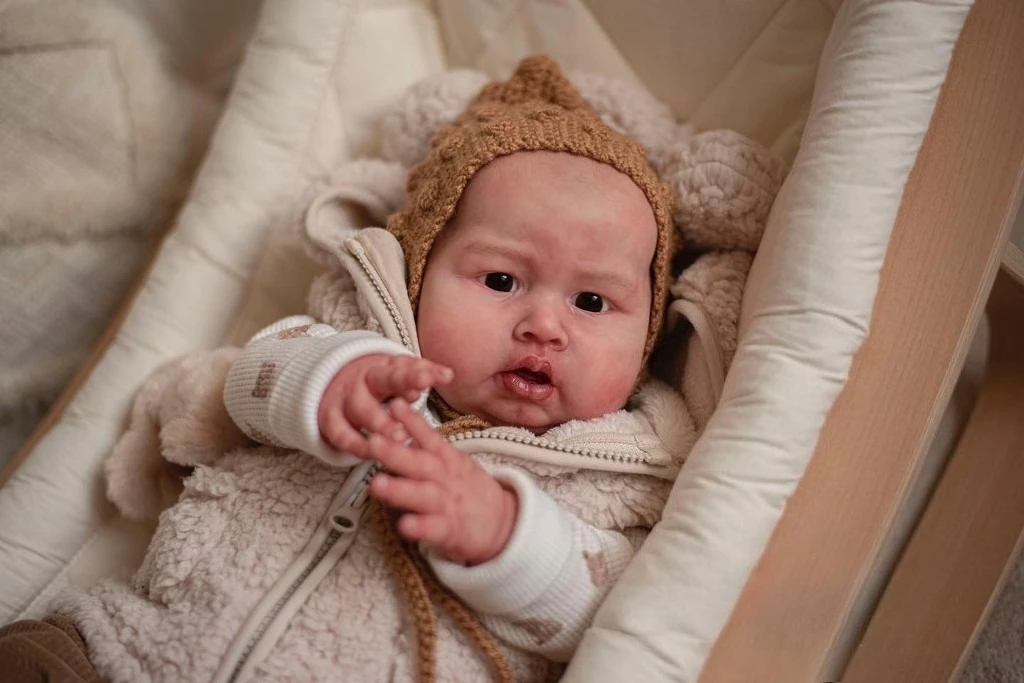 NPK 24'' Handmade High Quality Blue Sparrow Lifelike Reborn Toddler Body 3D Skin with Visible Veins Collectible Art Doll