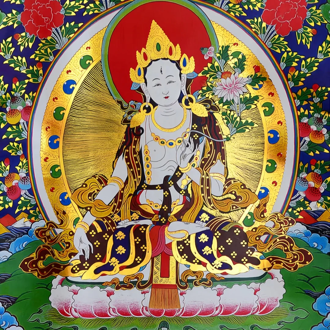 Weiße Tara Buddha Thangka, ver – Home Textiles Usa Bewertung und Preis