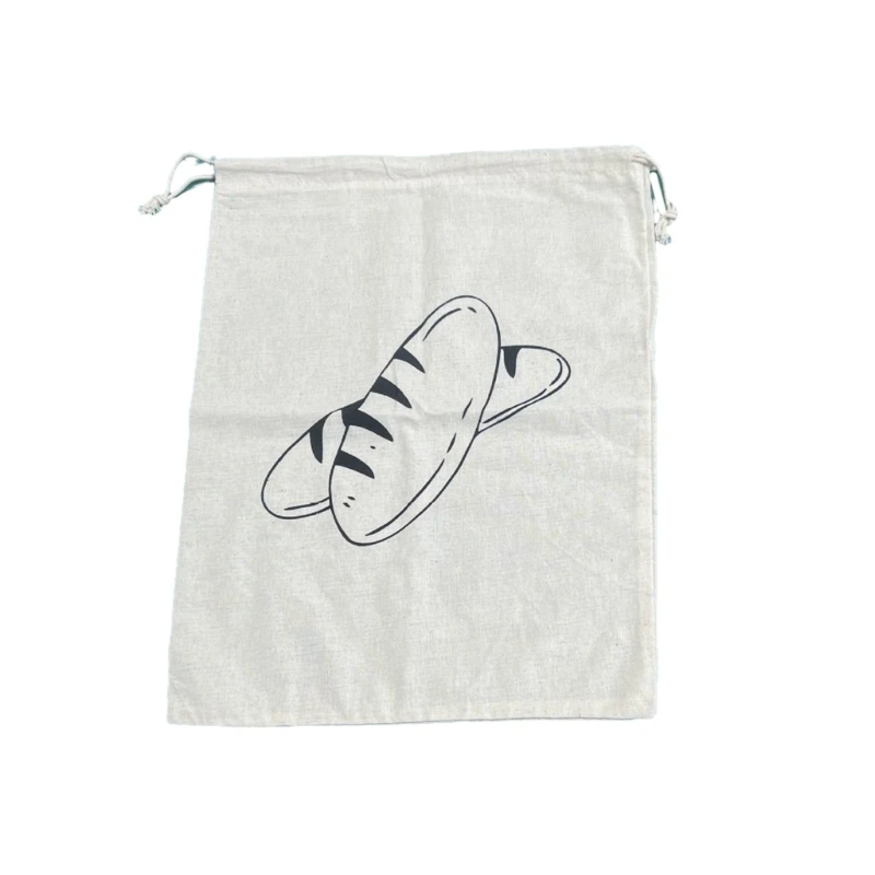 Multi purpose Linen Drawstring Bag Versatile Storage Container Linen Drawstring Bag for Bread and Fruits B03E