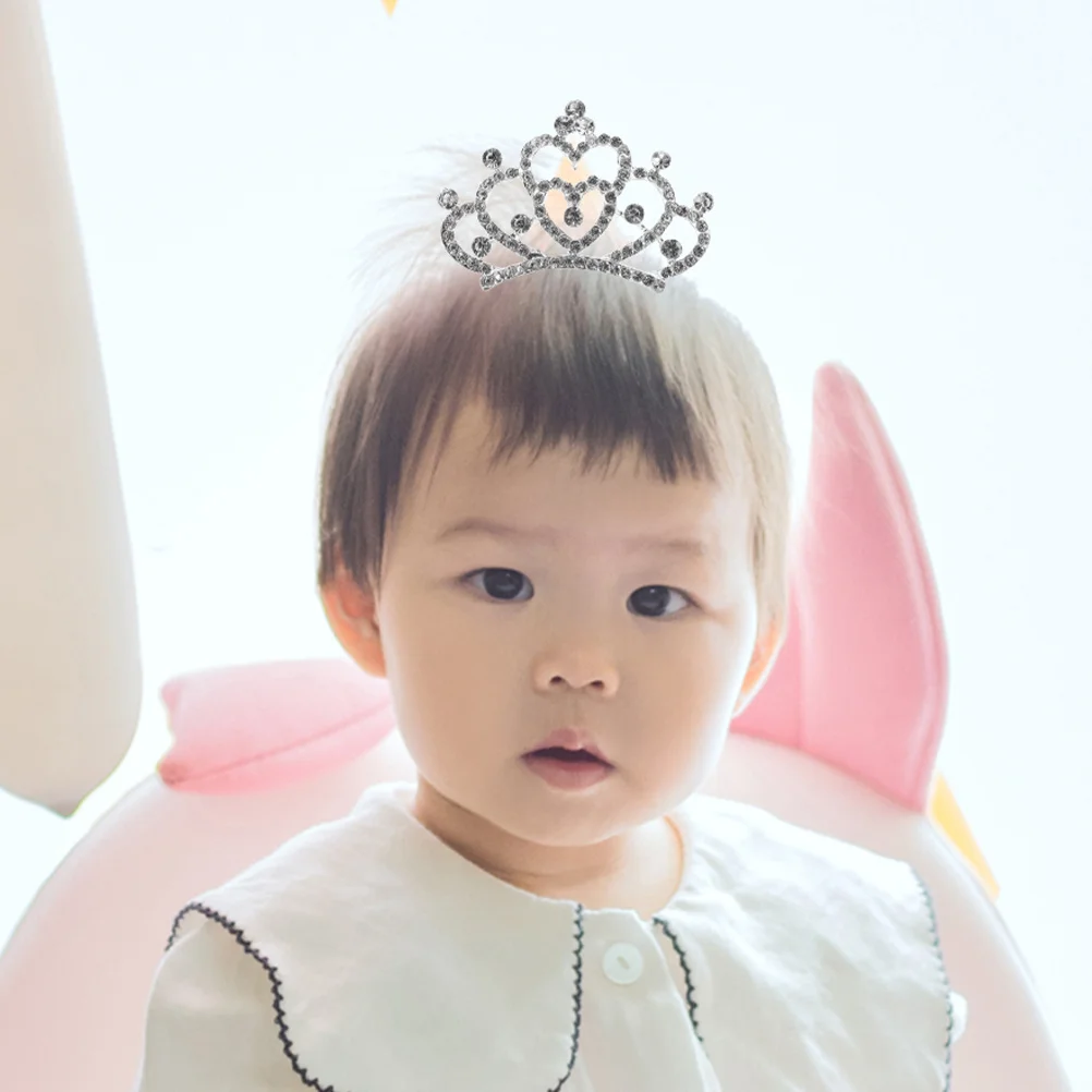 

2pcs Rhinestone Tiara Hair Comb Mini Crown Lightweight Birthday Princess Headpiece Accessory