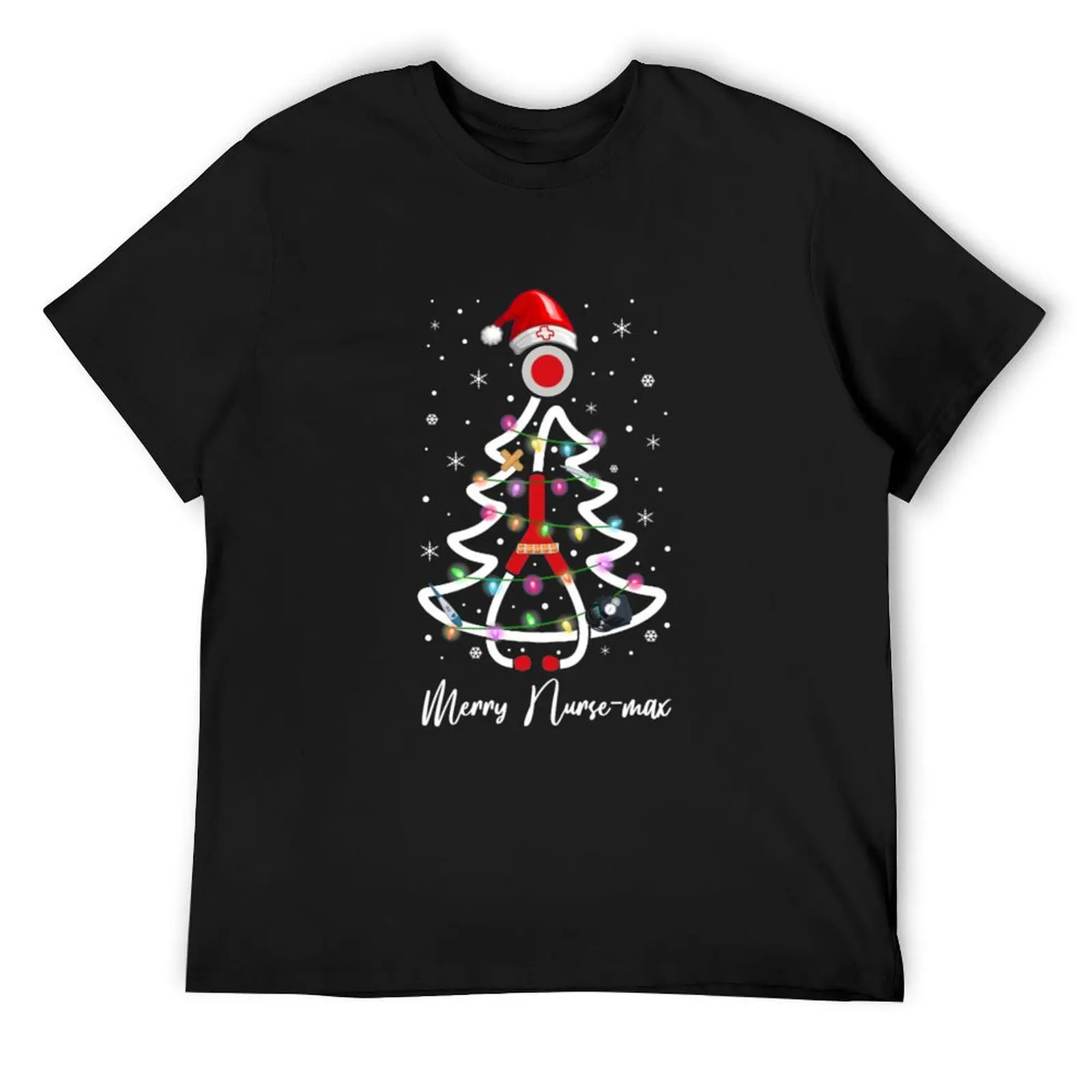 

Womens Nurse Christmas Tree Lights T-Shirt luxury clothing labubu oversized custom t shirt summer shirt T-shirts for men cotton